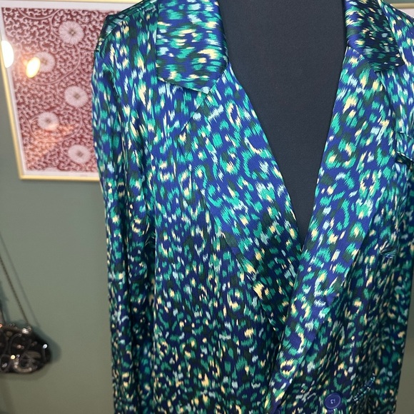 Molly Bracken Blue and Green Button Down Shirt Size M 🦄 - Picture 3 of 6